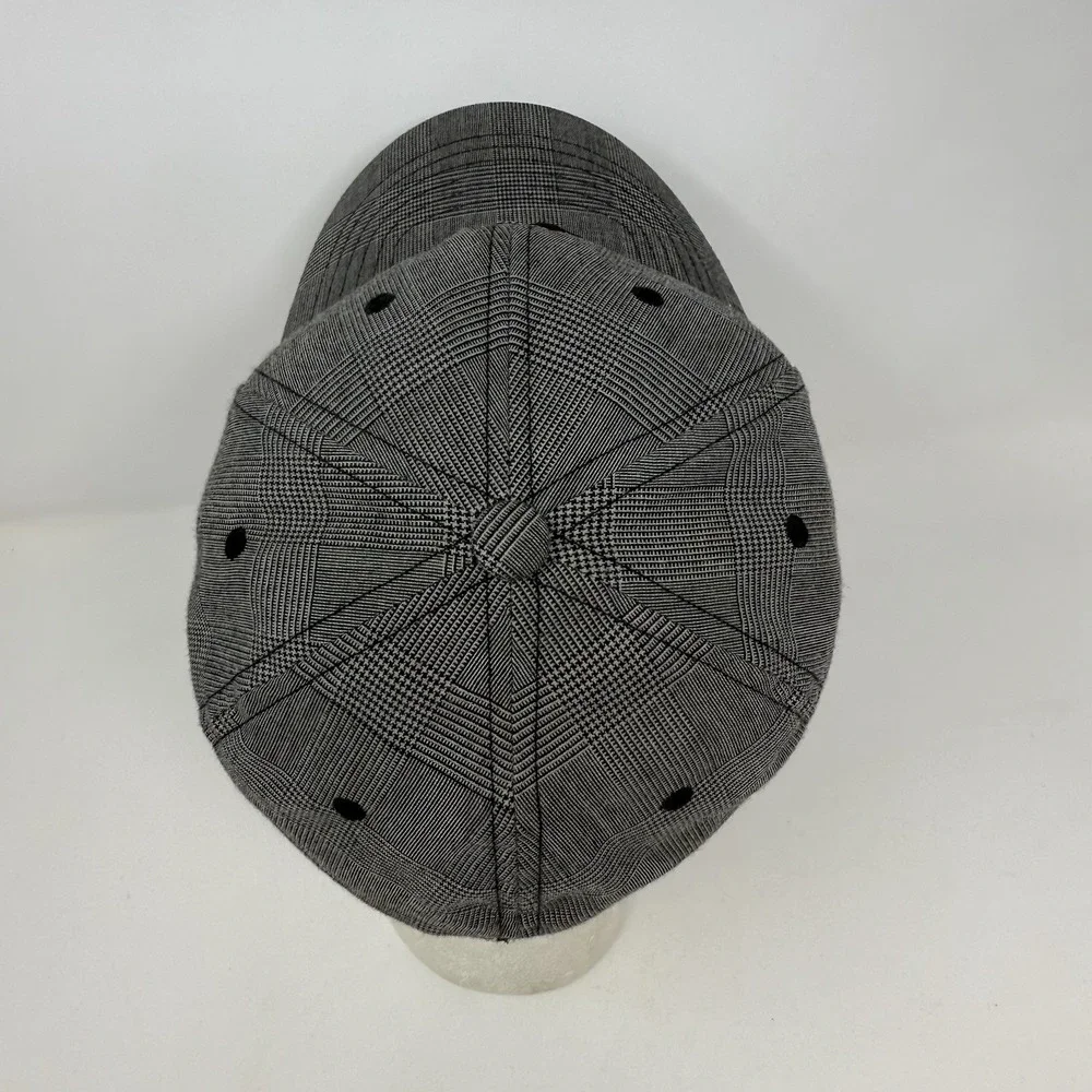 Boston Red Socks '47‎ Brand Gray Plaid Baseball Hat Cap Size M-L FlexFit